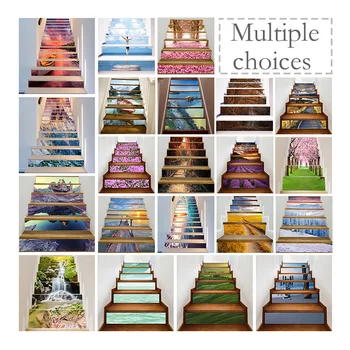 

Hot sale Scenery Stair Sticker Adhesive Tile Floor Stickers PVC Landscape Wallpaper Waterproof Wall Decals Home Living room