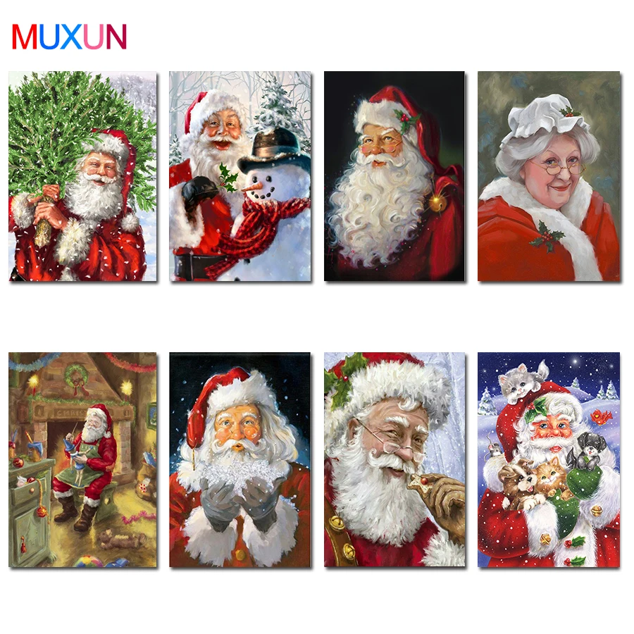 

5D Diy Full Square/Round Drill Diamond Painting Santa Claus 3D Diamond Embroidery Cross Stitch Mosaic Home Decor Art Gift Lx779