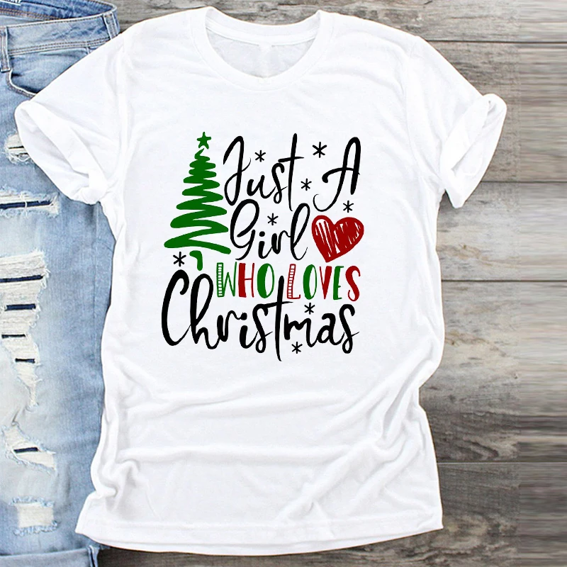 

Fashion Women T-Shirt Cute Girl Love Tree Merry Tee Shirt Christmas Tumblr Graphic T Shirt Female Tees Camisa Print T-shirts