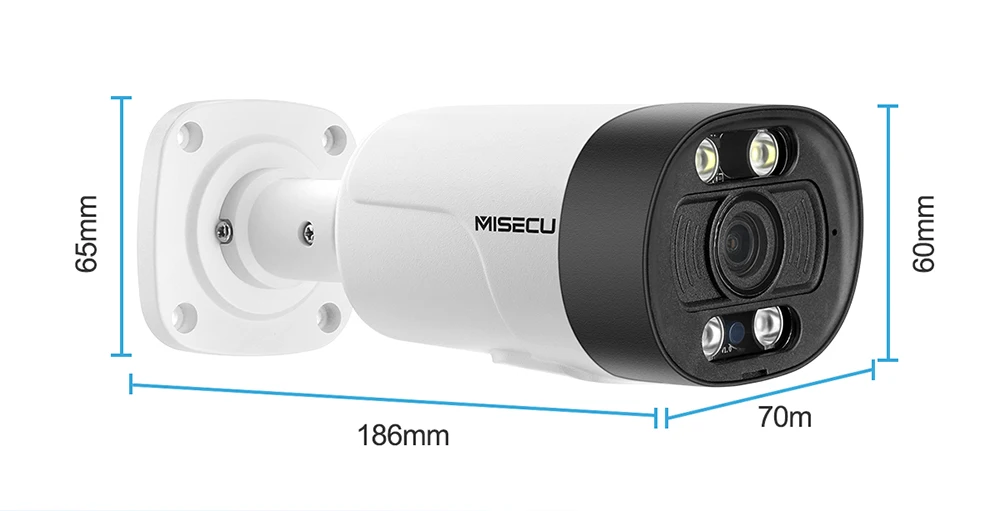 MISECU H.265 Super HD 5MP Two-way Audio Security POE IP Camera Human Detection Outdoor Waterproof AI Camera ONVIF for POE NVR