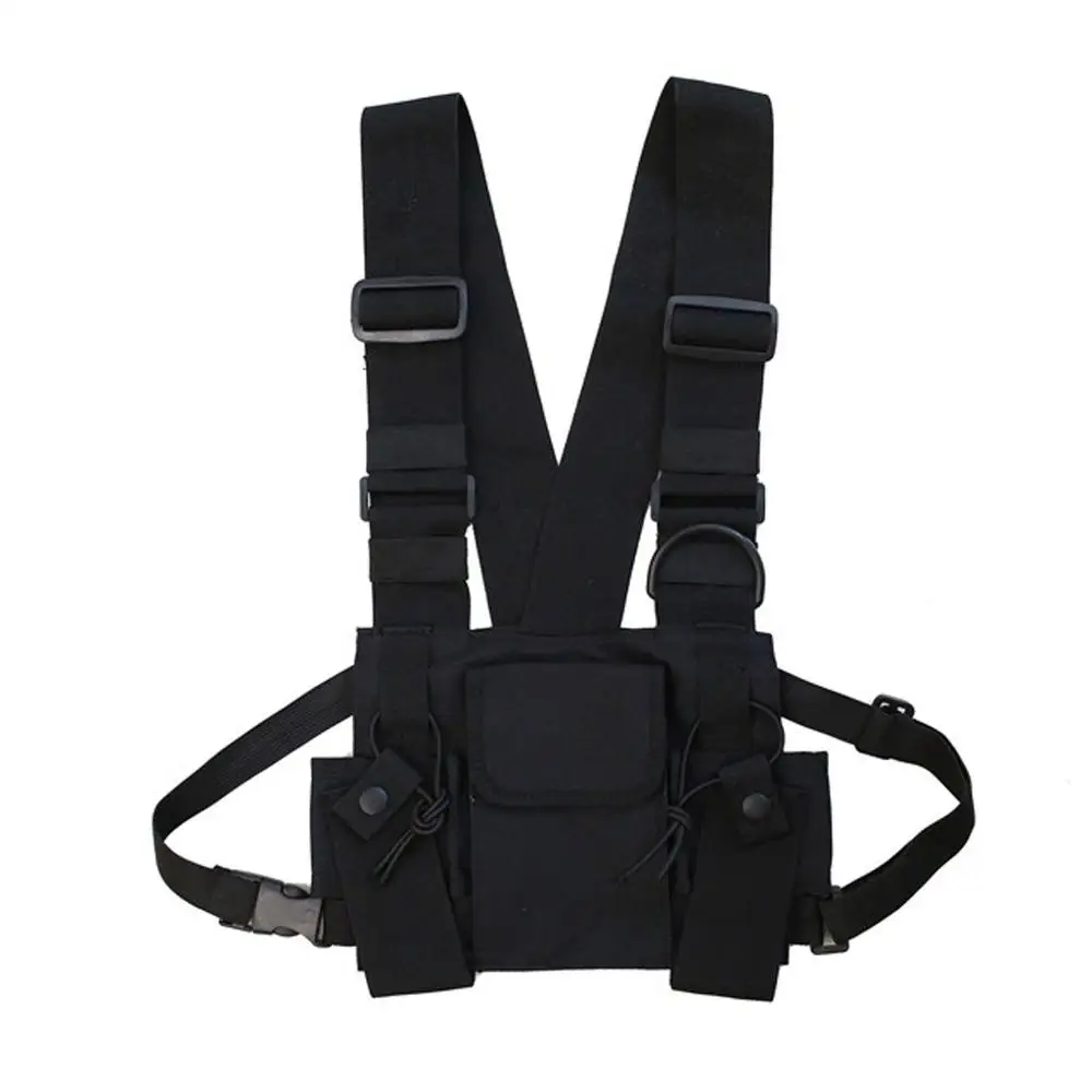 Модный нейлоновый нагрудный мешок черный жилет хип хоп Уличная функциональная тактическая жгут нагрудная установка Kanye West Wist пакет нагрудная сумка - Цвет: A