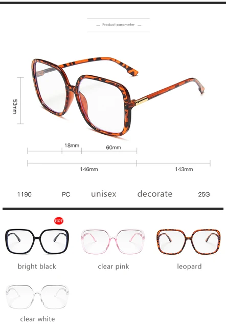 Square Thick Frame Fashion Glasses Anti UV Shatterproof High Definition  Vision Glasses for Ladies Trendy Decoration Top Black And Bottom Bean Curd  Frame 