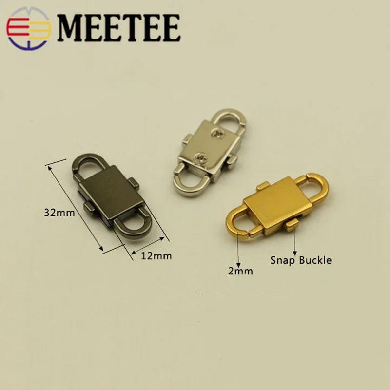 Meetee 5/10 шт. 12X32 мм металлический натяжения цепи пряжки для сумок цепи Изменение Длина крюк DIY брелок повесить оснастки пряжкой аксессуар BF458