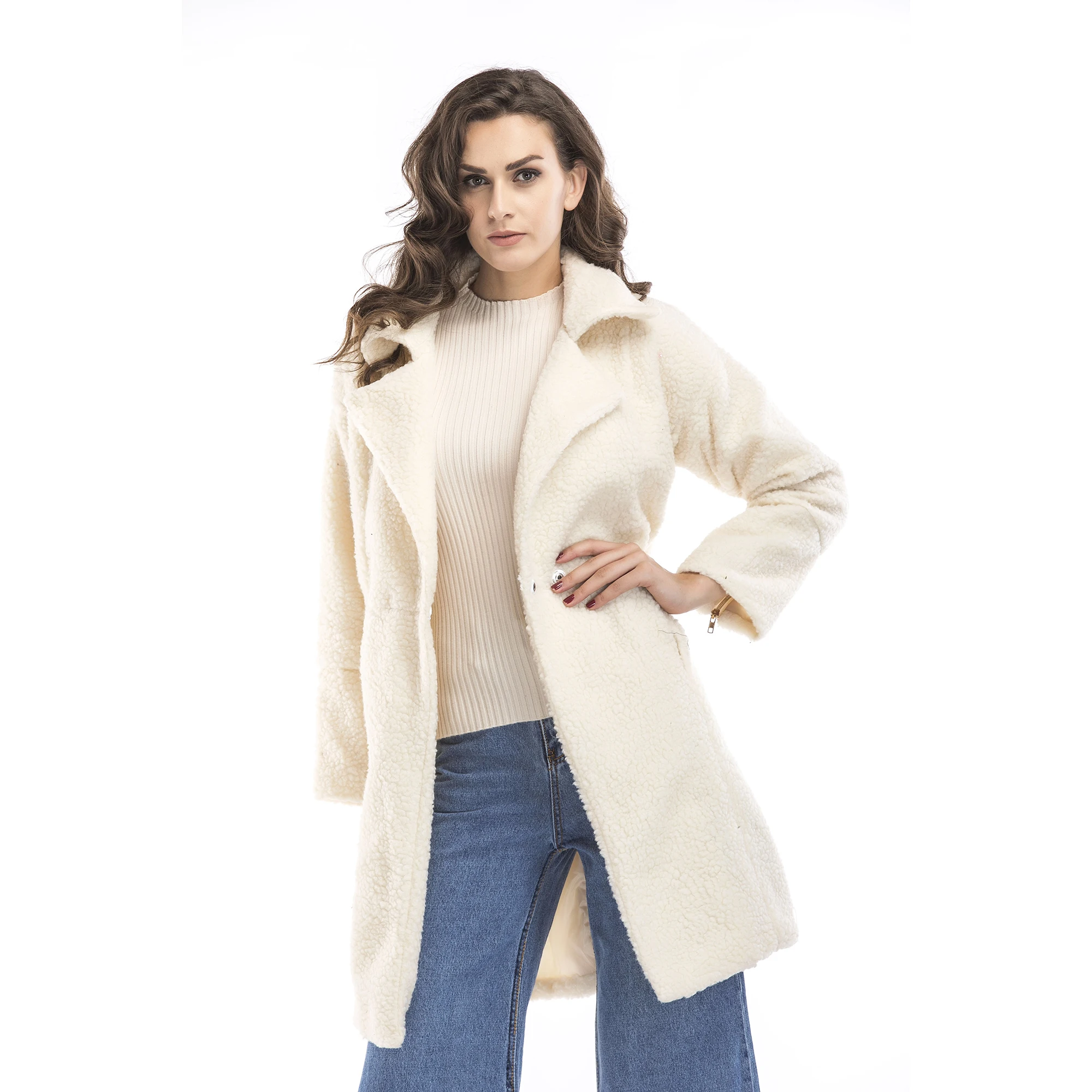 

zhixin yipin2019 autumn and winter woolen coat female Mid-Long New Korean temperament women's popular Outerwear woolen coat