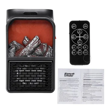 

Portable Fireplace Flame Heater Wall-Outlet Digital Plug In Electric Warm Air Blower Room Electric Radiator for Home