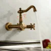 Brass Tudor Wall-Mount Bathroom Faucet 4
