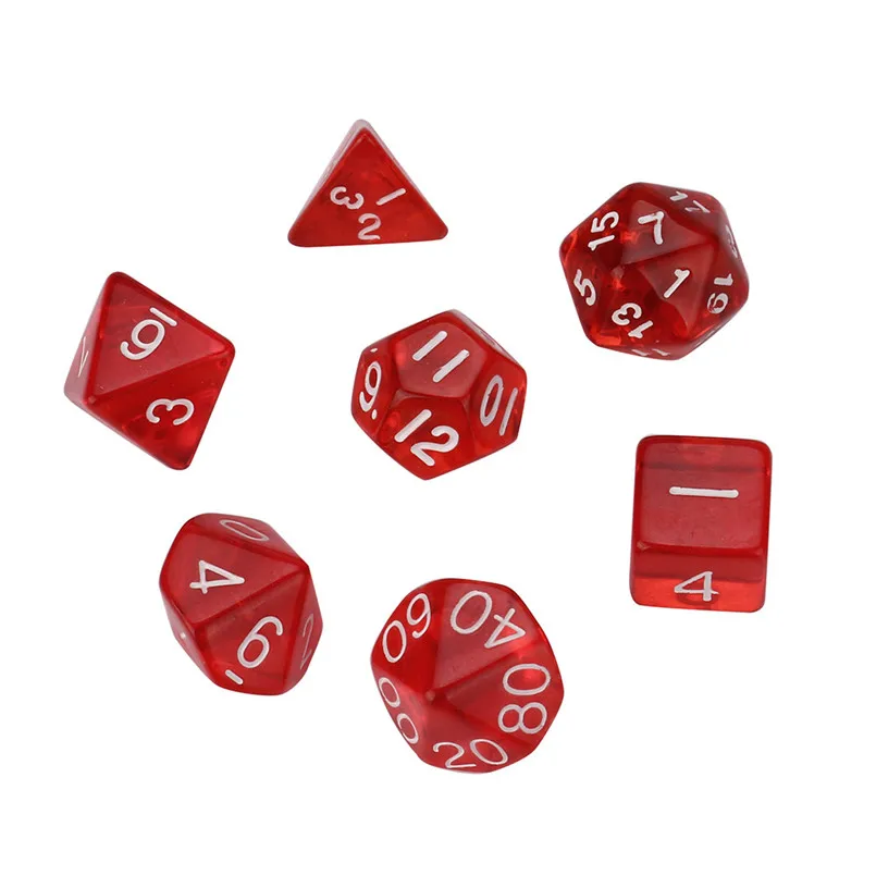 7Pcs 20 multi-faced dice sets pearl D20 multi-faced dice set TRPG entertainment game lovers resin poly freaky dice d20 30A20 (5)