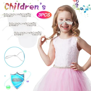 

3PCS Children Mini Shield Washable Reusable Comfortable Mask Transparent PVc Visual Mask maske cover mascarillas Face Mouth Mask