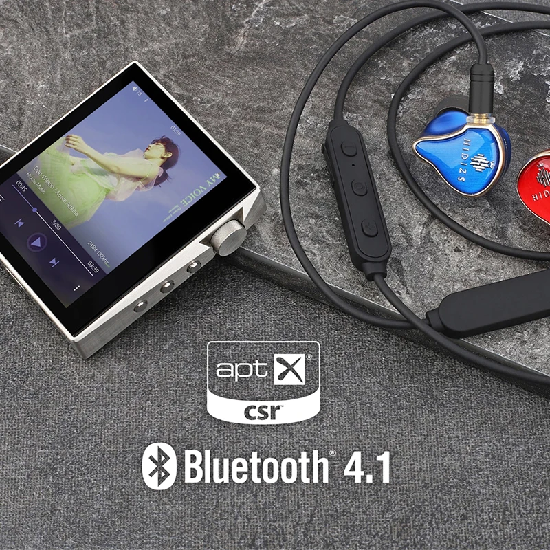 HIDIZS BT01 APT-X HiFi аудио 4,1 Bluetooth приемник портативный Премиум Bluetooth кабель с 2pin/0,78 мм сделано для MS4 MS1