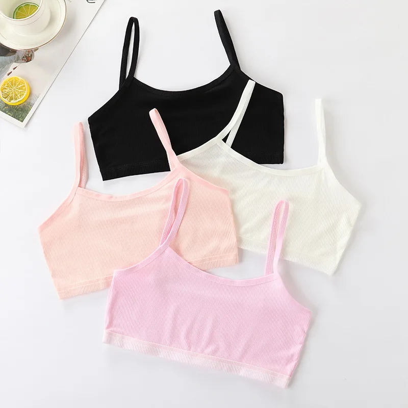 4pcs/lot Children's Breast Care Girl Bra 8-14 Years Hipster Cotton