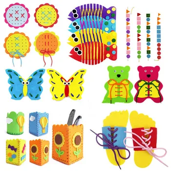 

1Set Animals Handmade Cloth DIY Fabric Material Package For Kids Toy Children Early Education Crafts Felt Bag Kindergarten Decor
