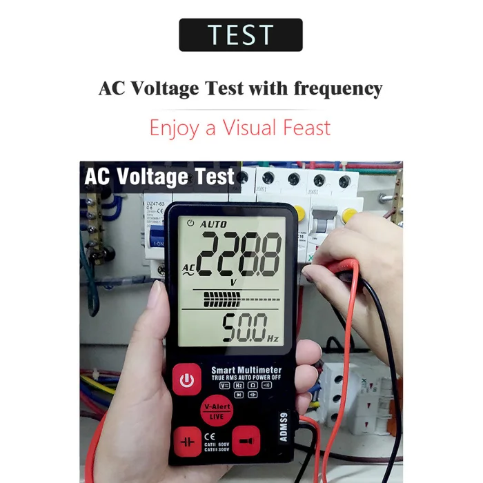 Умный Автоматический цифровой мультиметр 3,5 дюймов Большой экран дисплей сопротивление напряжения инструмент ADMS9