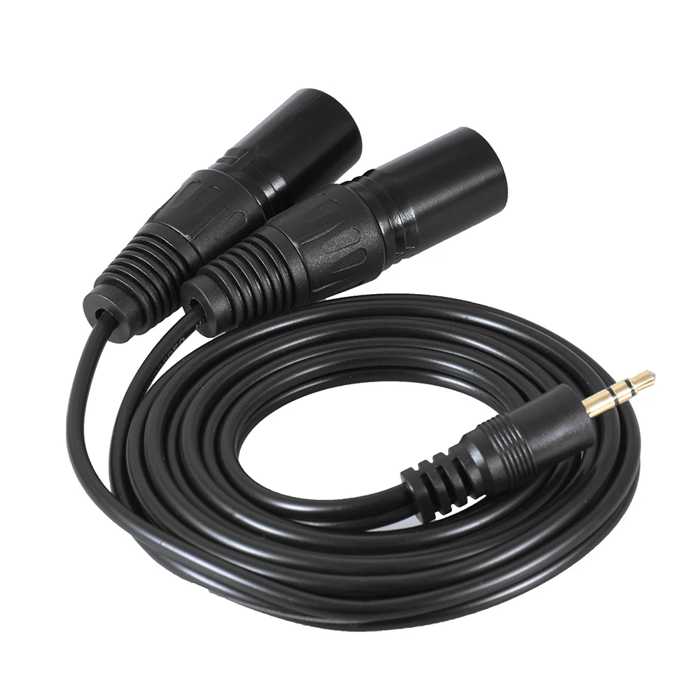 1.5m/ 5ft Audio Cable Cord Dual XLR Male to 3.5mm Male Plug for Electric Guitar Ukulele Bass Piano