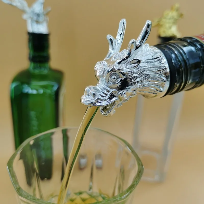 WineBottlePourerStopperStainlessSteelDragonHeadWineAerators