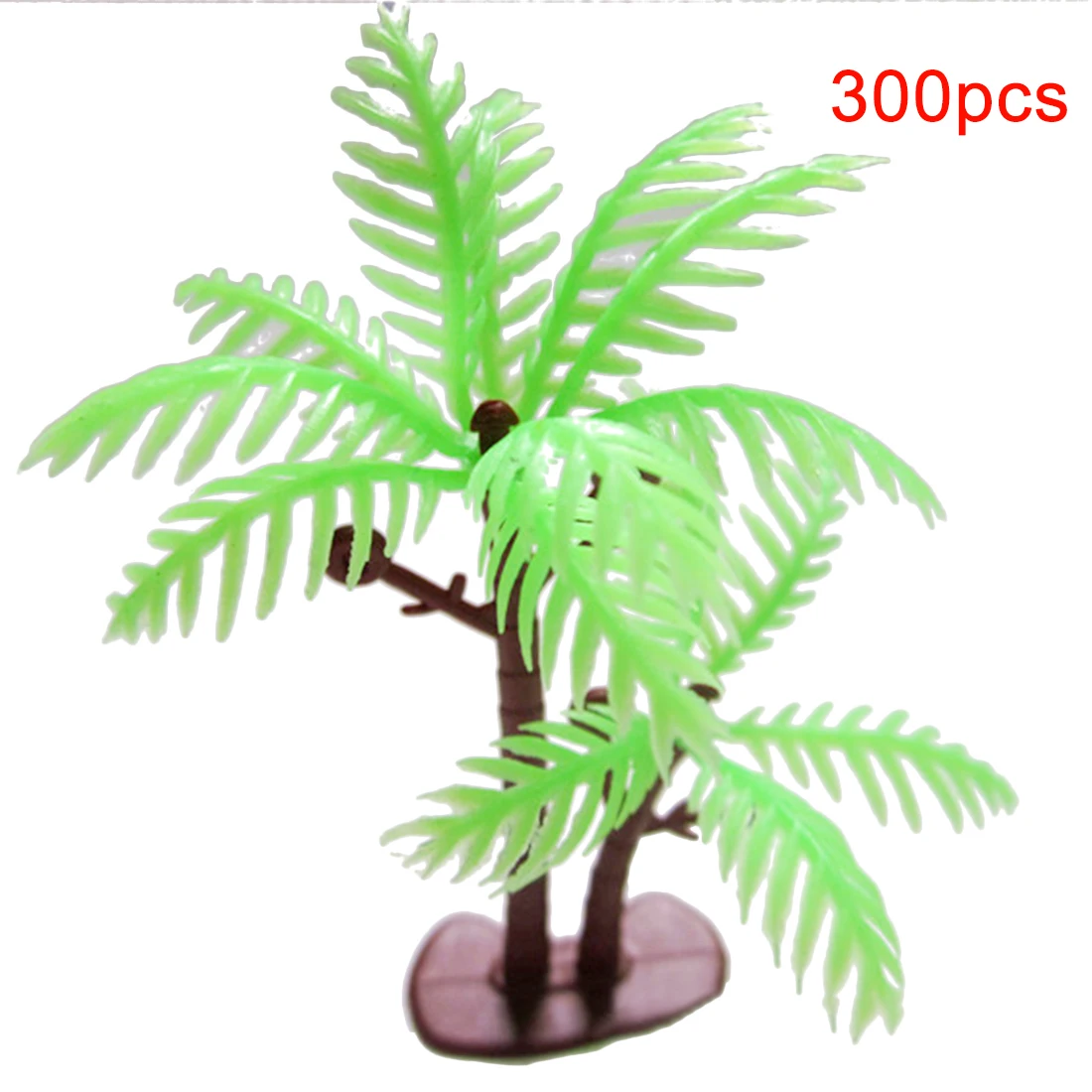 

300Pcs 7.5 x 6cm Plastic Simulates Plant Models Tree Decoration for Gardening Scene Sand Table Microlandschaft - 15 Leaves