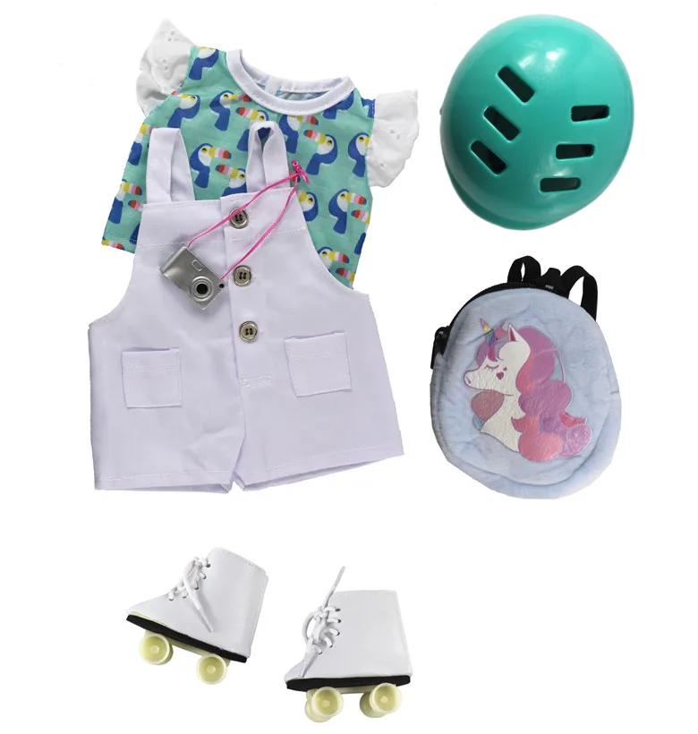 Новинка, модная одежда для кукол, набор для катания на коньках, игрушечная одежда для 18 дюймов, американская кукла, повседневная одежда, много стилей на выбор 01
