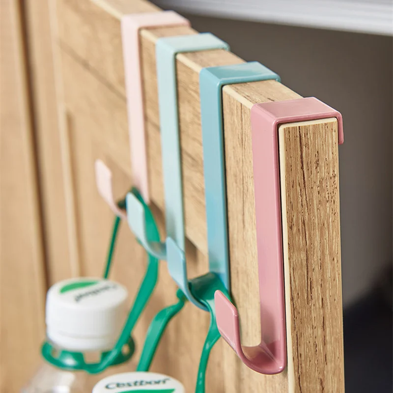 

2021 Save space Cabinet Door Back Hook Towel Clothes Storage Hanger Hanging Holder Kitchen Bathroom Accesories Organize Hardware