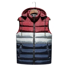 Толстовки жилет для мужчин осенне-зимний теплый жилет-куртка без рукавов мужской жилет Цветные Лоскутные повседневные пальто для мужчин s