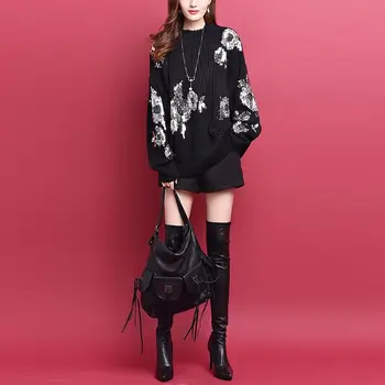 

Sweater Women's Bat Sleeve Loose Sweater 2020 Spring And Autumn Pullover Top Metal Piece Fashion