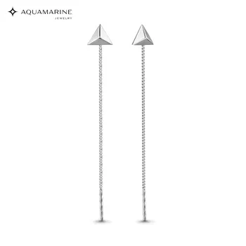 

Earrings long AQUAMARINE without inserts Silver 925