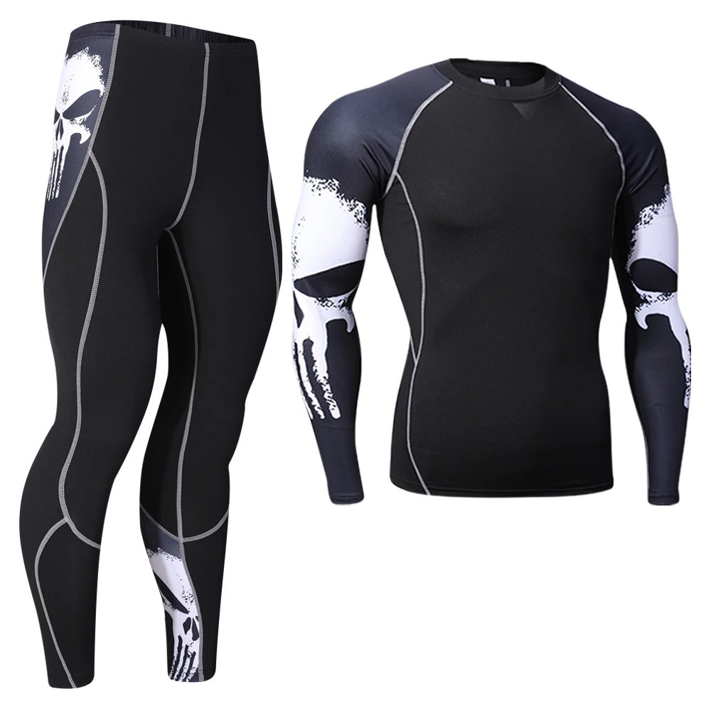 High quality men's compression underwear suit fitness quick-drying leggings cycling suit new thermal ski underwear sports suit