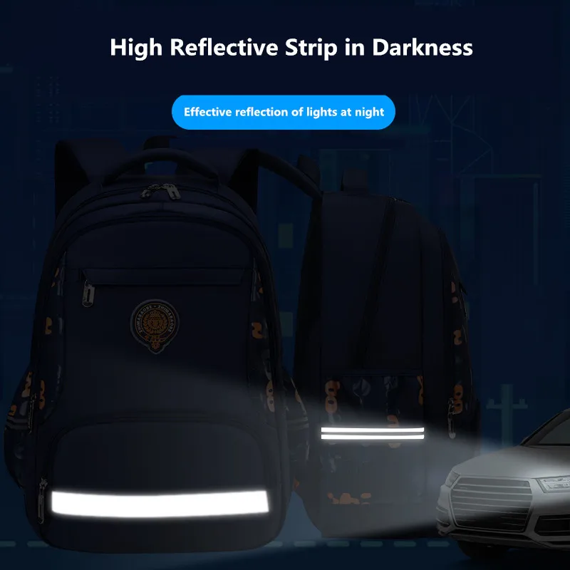 primary child school backpacks boys bookbag student luminous backpack large waterproof backpack for school teen boy schoolbag 2