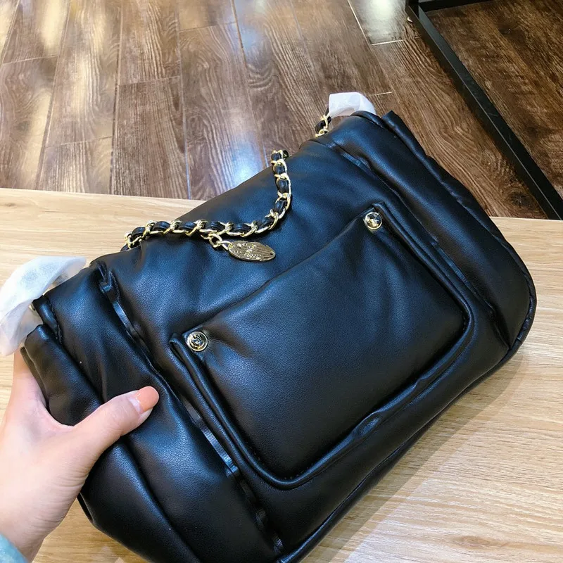 Новые женские сумки на цепочке из искусственной кожи, брендовые дизайнерские сумки высокого качества, сумки через плечо - Цвет: Black