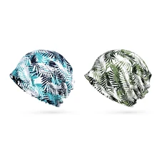 Кепки для бега шарф листья напечатаны теплый дышащий эластичный хлопок шляпа шеи теплые для альпинизма велоспорта на открытом воздухе головные уборы для путешествий