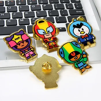 

Brawls Stars Leon Brooch Decoration Brooch Crow Spike Anime Action Figure Badge Kids Brawling DIY Accessories Backpack Clothes