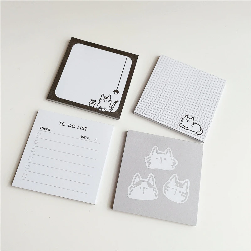 Cartoon Cat Family Cute Memo Pad Korean Ins Simple Style Message Paper  Student To Do List Note Paper Kawaii Stationery 50 Sheets - Memo Pad -  AliExpress