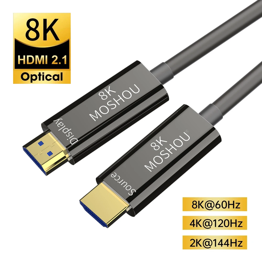 Moshou 8K Hdmi 2.1 Cavo In Fibra Ottica Earc Hdr 8K @ 60Hz 4K @ 120Hz Cavo Di Copertura In Tpu Morbido Per Xbox Ps5 Amplificatore Tv Qled Samsung