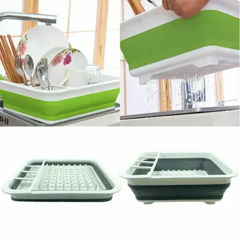 

kitchen Foldable Dish Drainer Collapsible Large Folding Dish Draining Board Plates Cutlery Stand Racks