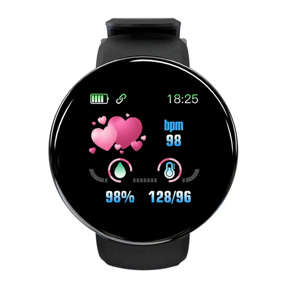 

D18 IP65 Waterproof Sport Smart Watch Men Women Blood Pressure Heart Rate Monitor Fitness Pedometer Watch Women Smart Bracelet