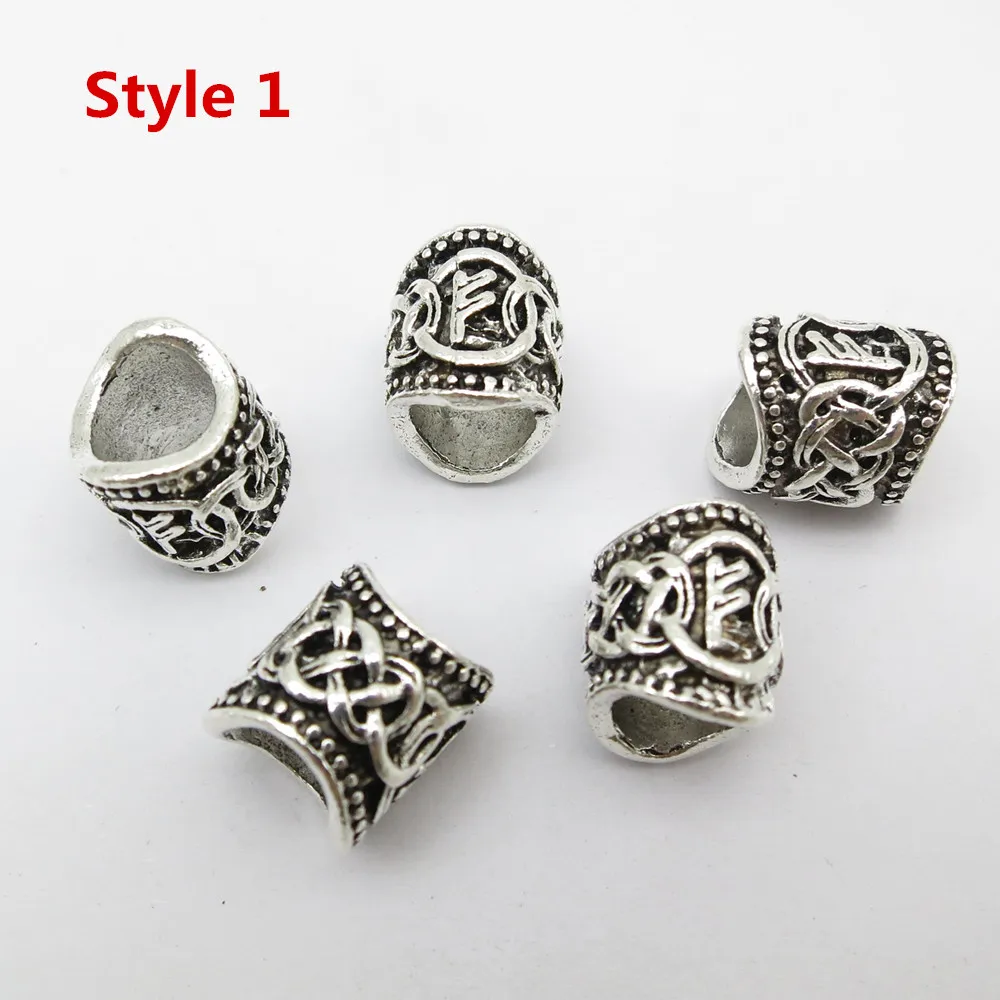 Hair Braid Accessories Viking Rune Hair Braid Dread Dreadlock Beard Beads Rings Tubes For Men Women 24pcs/5pcs
