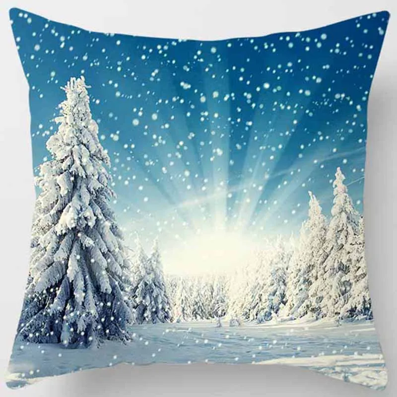 Рождественский чехол для подушки со снеговиком, модный квадратный чехол для подушки с милыми рисунками, размер 45*45 см - Цвет: 3