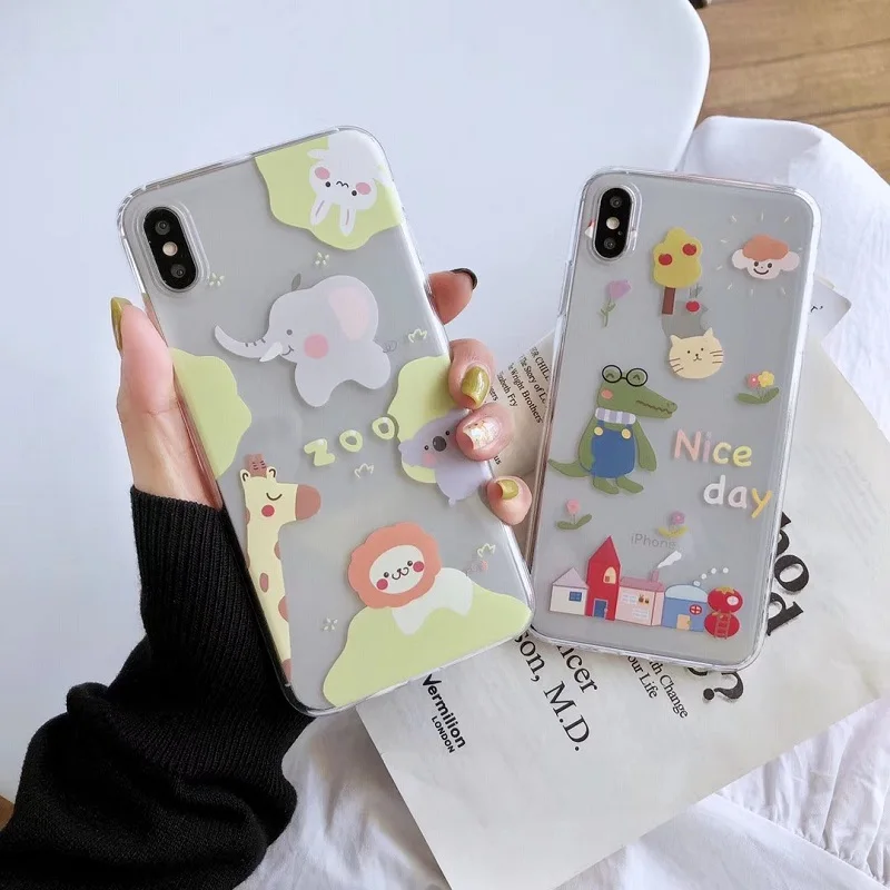 Слона Симпатичные животные Крокодил Лев в зоопарке чехол для телефона iphone Xs MAX XR X