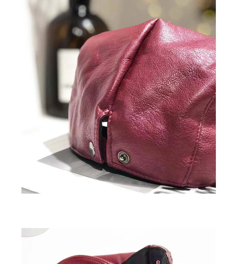 ZLD beret женская осенняя и зимняя шапка с короткими полями в виде утенка, шапка в стиле ретро, британская дикая Корейская шапка из искусственной кожи