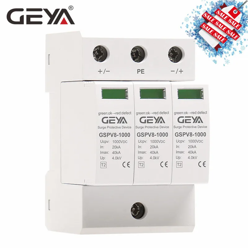 GEYA PV SPD 2P 3P 600V 1000V DC стабилизатор напряжения SPD DC 500V