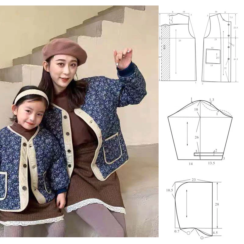 DIY Ткань для шитья шаблон картон корейские узоры одежды пальто девочек верхняя