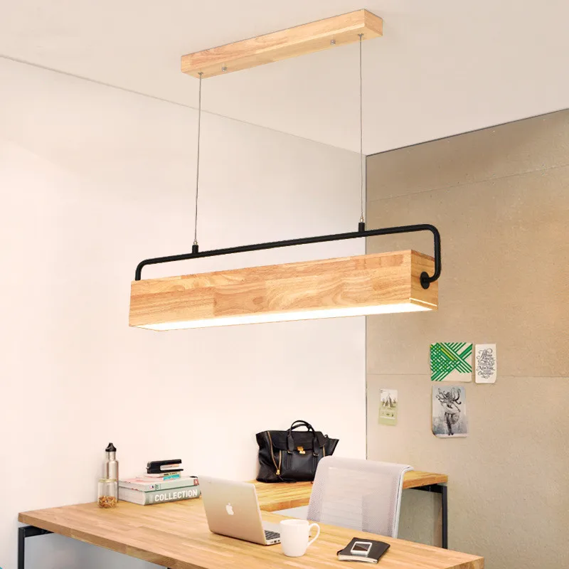 

Modern Log Wooden Dining Room Led Chandelier Creative Warm Romantic Restaurant Living Room Hanging Light Fixtures Free Shipping