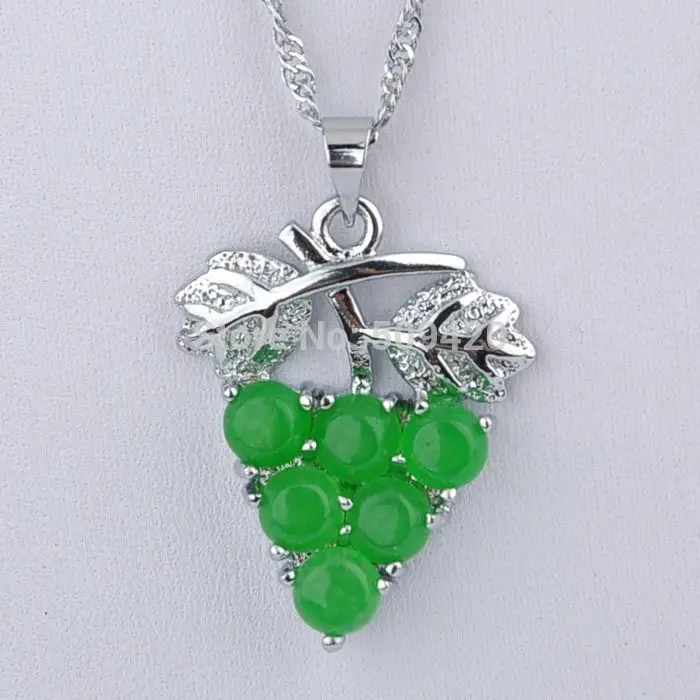 Бесплатная Доставка Опт&gt 5 шт. ювелирные изделия зеленый нефрит виноград