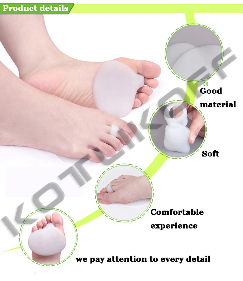 KOTLIKOFF 1 пара Силиконовый шарик для плюсневой кости носок гелевая прокладка сепараторы стопы колодки обувь стельки обувь аксессуары