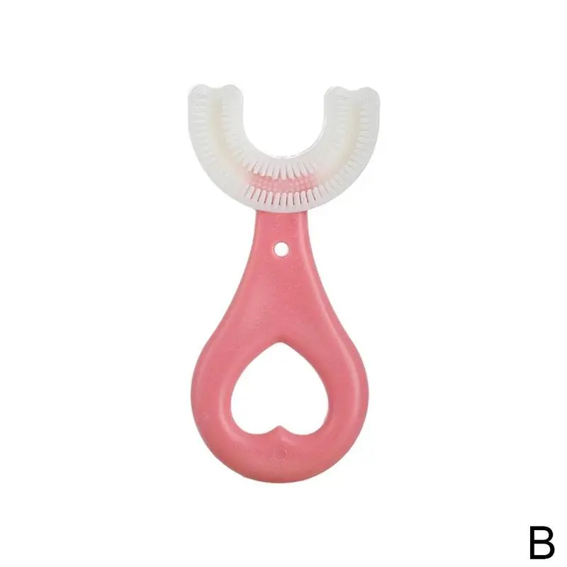 Cute U-shaped Baby Toothbrush Children's Toothbrush Oral Care Cleaning Brush Convenient and Simple Silicone Baby Toothbrush Oral
