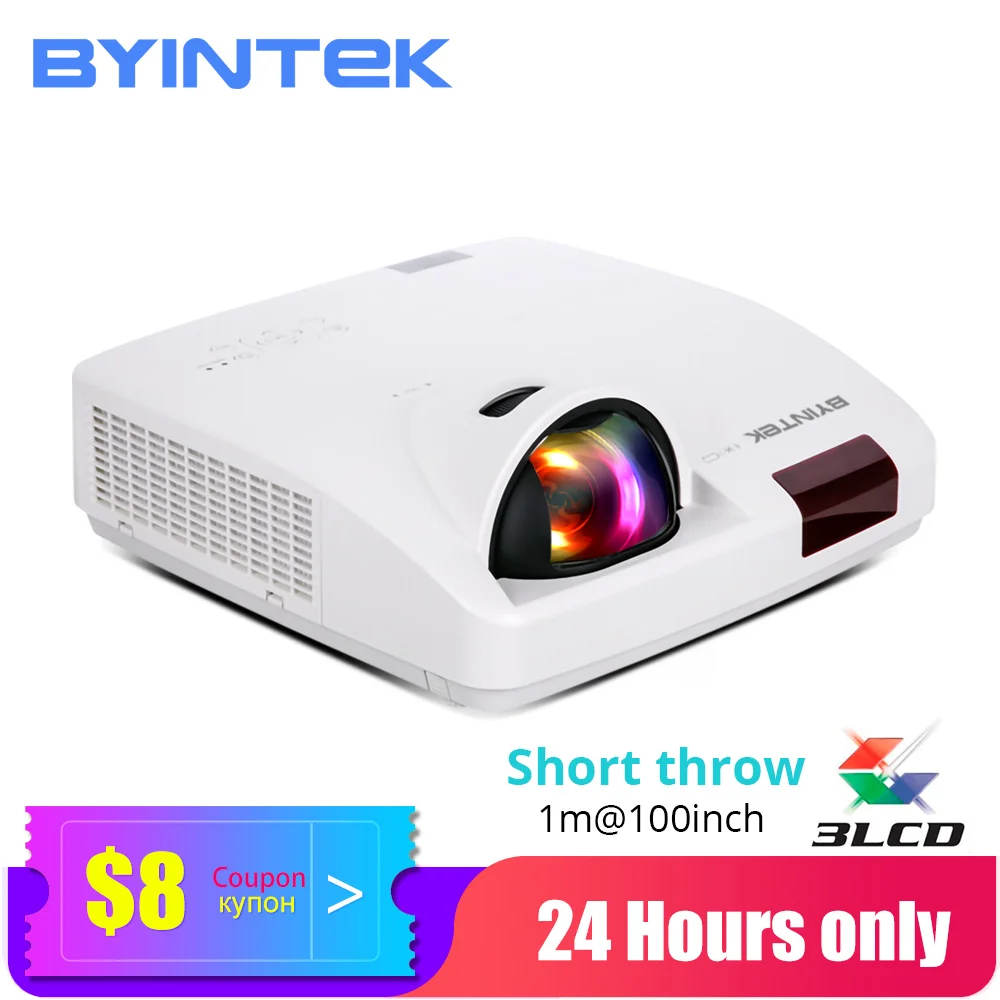 BYINTEK C600LST короткий задний 3LCD видео Смарт WIFI 1080P Full HD проектор для Классного офиса