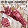 Simple leather gloves women,colored genuine women's leather gloves,women's genuine leather gloves,sheepskin women's gloves -2225 ► Photo 2/6