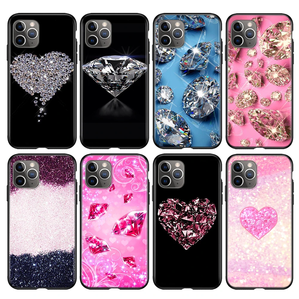 iphone 8 plus case Luxury Diamond Love Silicone Cover For Apple IPhone 12 Mini 11 Pro XS MAX XR X 8 7 6S 6 Plus 5S SE Phone Case iphone 7 cardholder cases