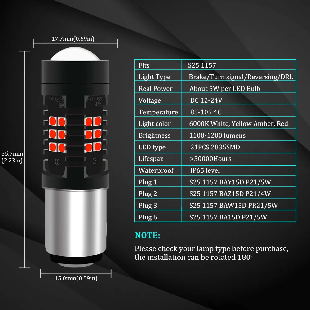 Без ошибок 1157 P21 5 Вт P21/5 Вт светодиодный P21/4 Вт PR21/5 Вт BAZ15D BAW15D BAY15D BA15D светодиодный автомобильный тормозной задний фонарь резервный DRL сигнальный светильник поворота
