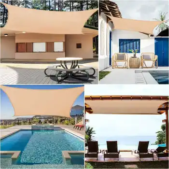 

outdoor awnings Waterproof Sun Shelter Protection Outdoor Canopy Garden Patio Pool Shade Sail Awning Camping WF107