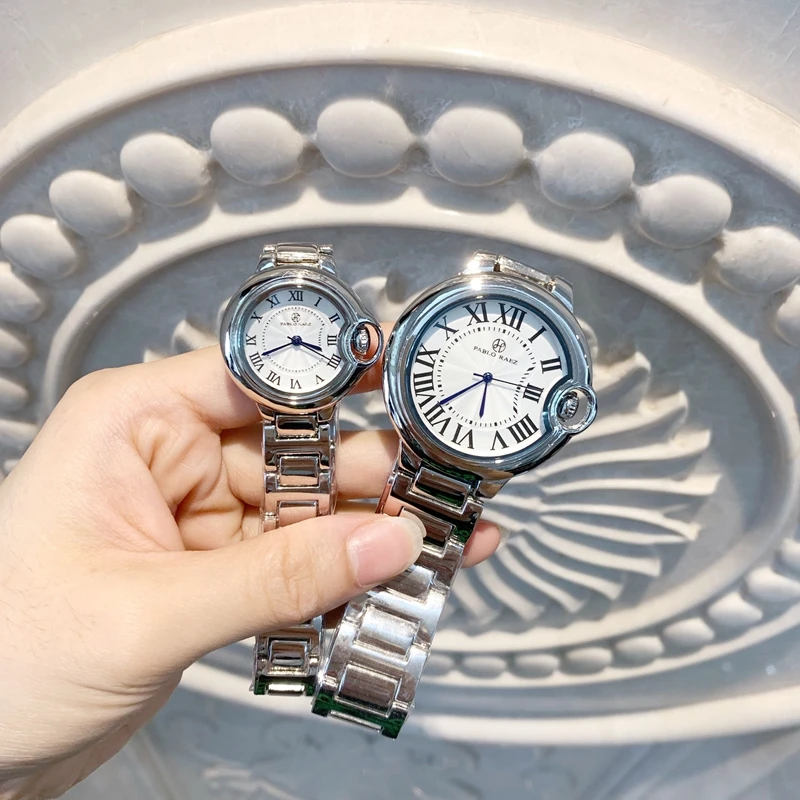 Часы для влюбленных reloj hombre Классический роскошный дизайн leiseure relogio masculino мужские и женские модные часы Стальные синие кварцевые baloon