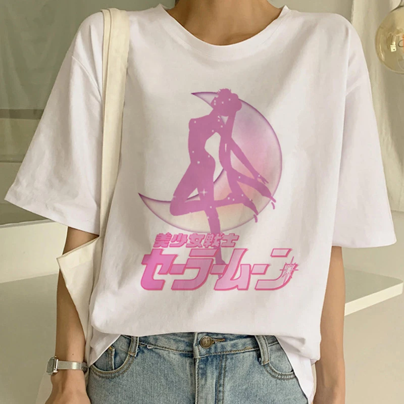 Sailor Moon Kawaii футболка Женская Harajuku Новая с коротким рукавом Эстетическая милым